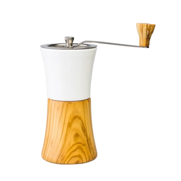 מטחנה ידנית הריו קרמיקה ועץ זית- Manual grinder Hario ceramic and olive wood