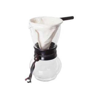 קנקן למיצוי קפה עם פילטר בד V60 הריו- HARIO V60 DRIPPER POT WITH COTTON FILTER