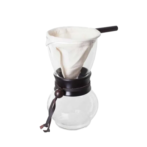 קנקן למיצוי קפה עם פילטר בד V60 הריו- HARIO V60 DRIPPER POT WITH COTTON FILTER